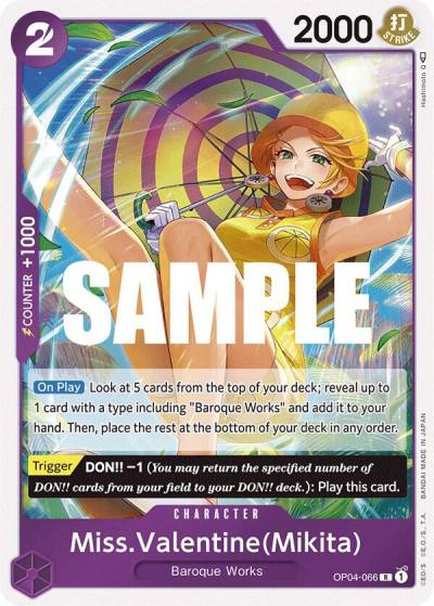 Miss.Valentine(Mikita) OP04-066 Kingdoms of Intrigue Card