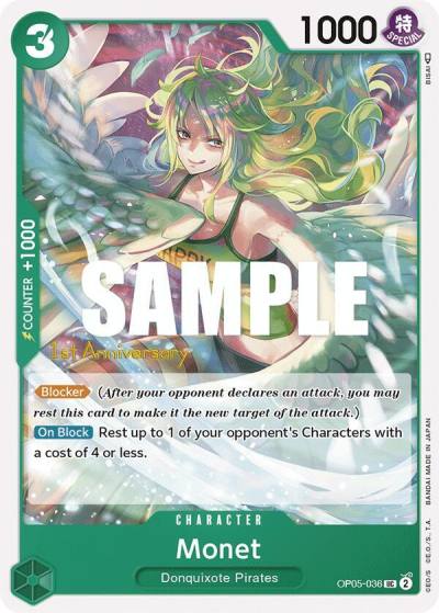 Monet OP05-036 Awakening of the New Era: 1st Anniversary Tournament Cards Card