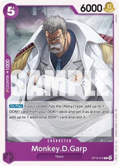 Monkey.D.Garp OP16-075 The Time of Battle Card