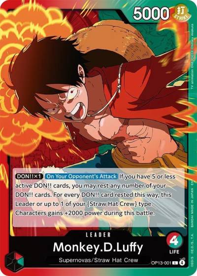 Monkey.D.Luffy (001) OP13-001 Carrying On His Will Card