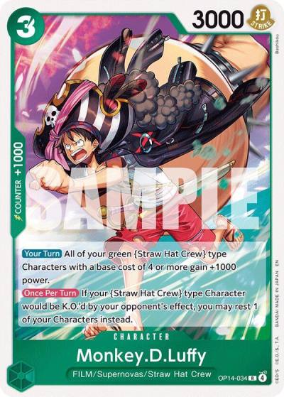 Monkey.D.Luffy - OP14-34 OP14-034 The Azure Sea's Seven Card