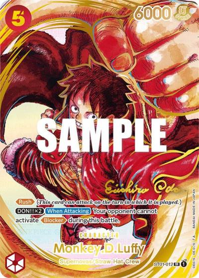 Monkey.D.Luffy (012) (Alternate Art) (Gold-Stamped Signature) ST01-012 Awakening of the New Era Card