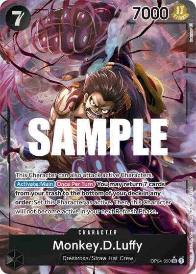 Monkey.D.Luffy (090) (Alternate Art) OP04-090 Kingdoms of Intrigue Card