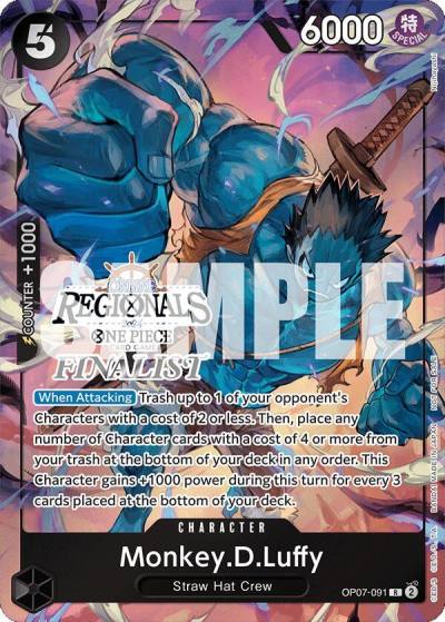 Monkey.D.Luffy (091) (Online Regional 2024 Vol. 3) [Finalist] OP07-091 One Piece Promotion Cards Card