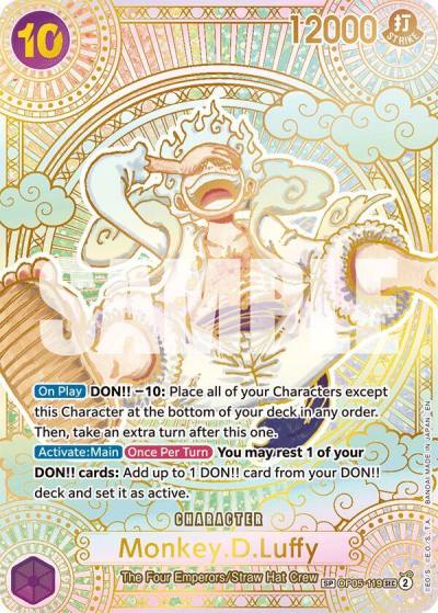 Monkey.D.Luffy (119) (SP) (Gold) OP05-119 A Fist of Divine Speed Card