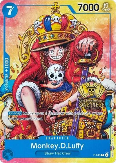 Monkey.D.Luffy (2nd Anniversary Stamped Promo) P-043 One Piece Promotion Cards Card