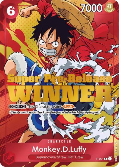 Monkey.D.Luffy (Super Pre-Release) [Winner] P-001 One Piece Promotion Cards Card