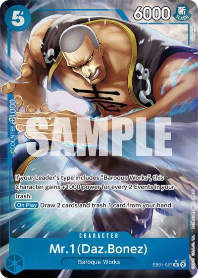 Mr. 1 (Daz.Bonez) (Alternate Art) EB01-027 Extra Booster: Memorial Collection Card
