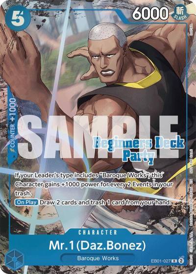 Mr. 1 (Daz.Bonez) (Beginners Deck Party [ST-23] - [ST-28] Winner Pack) EB01-027 One Piece Promotion Cards Card