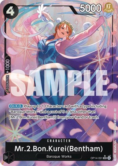 Mr.2.Bon.Kurei (Bentham) (Alternate Art) OP14-091 The Azure Sea's Seven Card
