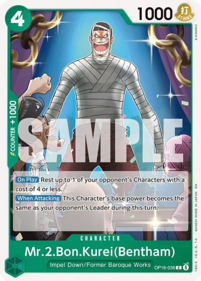 Mr.2.Bon.Kurei(Bentham) (036) OP16-036 The Time of Battle Card