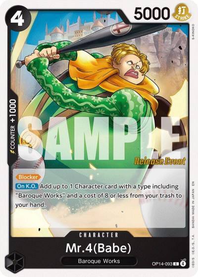 Mr.4(Babe) OP14-093 The Azure Sea's Seven Release Event Cards Card