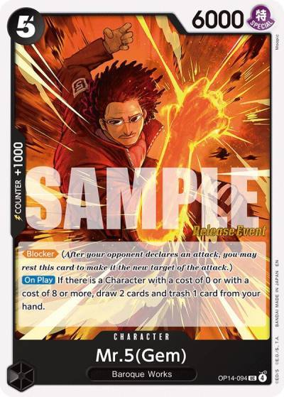 Mr.5(Gem) OP14-094 The Azure Sea's Seven Release Event Cards Card