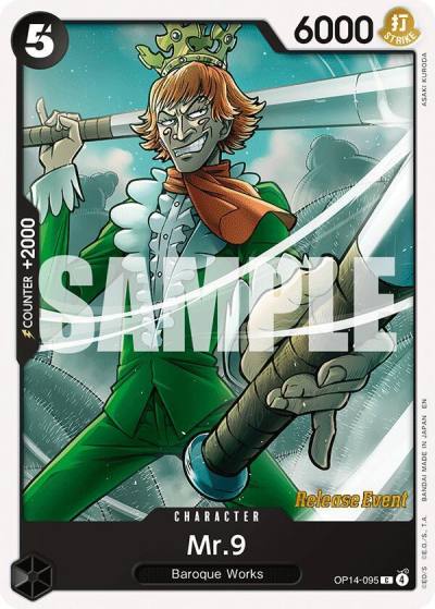 Mr.9 OP14-095 The Azure Sea's Seven Release Event Cards Card