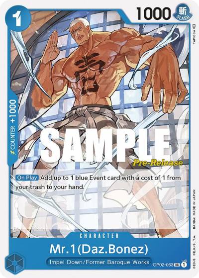 Mr.1 (Daz.Bonez) OP02-063 Paramount War Pre-Release Cards Card