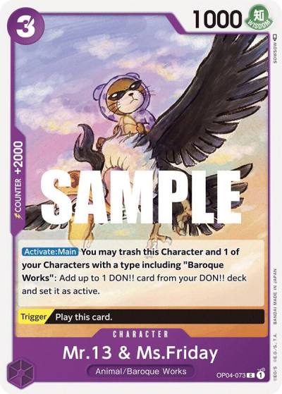 Mr.13 & Ms.Friday OP04-073 Kingdoms of Intrigue Card