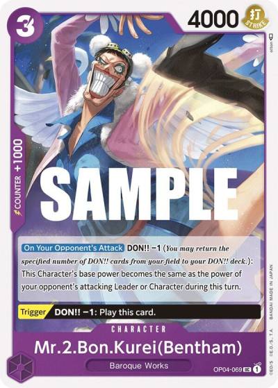Mr.2.Bon.Kurei (Bentham) OP04-069 Kingdoms of Intrigue Card