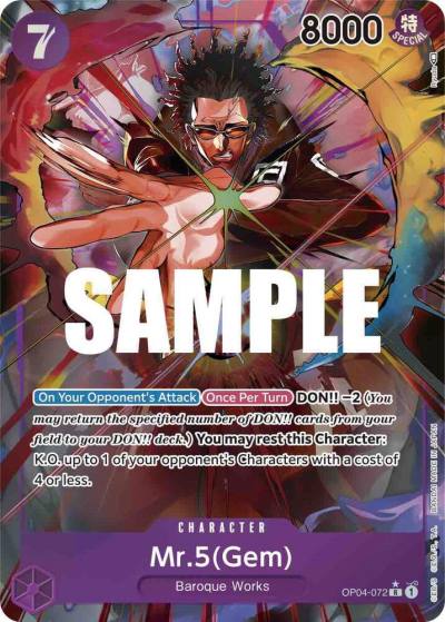 Mr.5 (Gem) (Alternate Art) OP04-072 Kingdoms of Intrigue Card