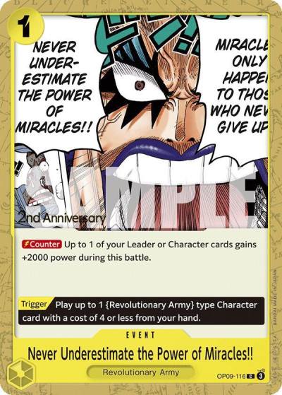 Never Underestimate the Power of Miracles!! OP09-116 Emperors in the New World: 2nd Anniversary Tournament Cards Card