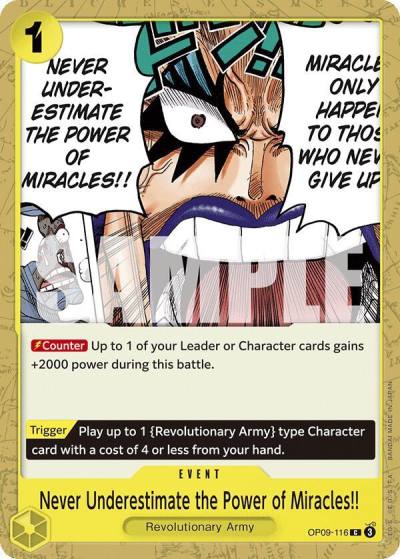 Never Underestimate the Power of Miracles!! OP09-116 Emperors in the New World Card