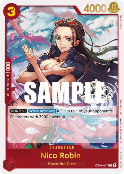 Nico Robin (Store Championship Participation Pack) OP01-017 One Piece Promotion Cards Card