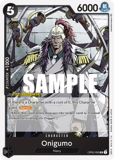 Onigumo OP02-095 Paramount War Pre-Release Cards Card