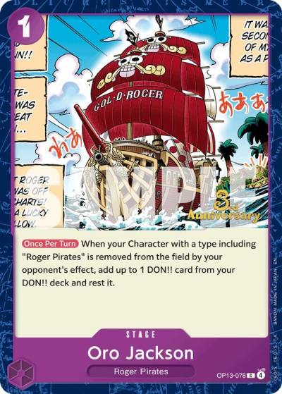 Oro Jackson OP13-078 Carrying On His Will: 3rd Anniversary Tournament Cards Card