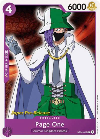 Page One ST04-012 Super Pre-Release Starter Deck 4: Animal Kingdom Pirates Card