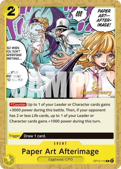 Paper Art Afterimage OP13-115 Carrying On His Will: 3rd Anniversary Tournament Cards Card