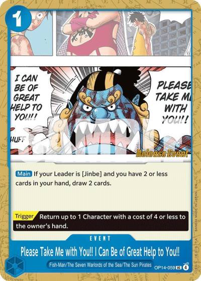 Please Take Me with You!! I Can Be of Great Help to You!! OP14-059 The Azure Sea's Seven Release Event Cards Card