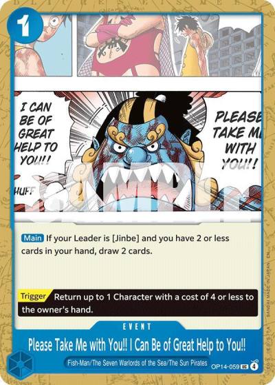 Please Take Me with You!! I Can Be of Great Help to You!! OP14-059 The Azure Sea's Seven Card