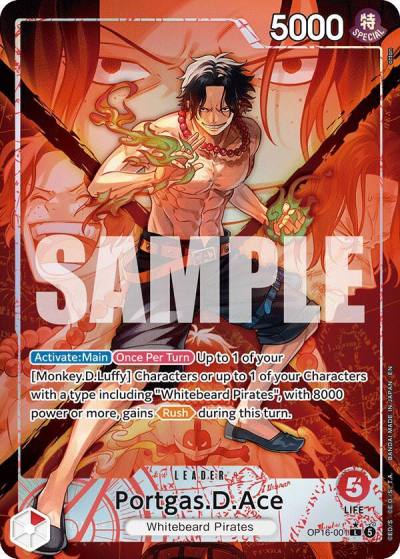 Portgas.D.Ace (001) (Alternate Art) OP16-001 The Time of Battle Card