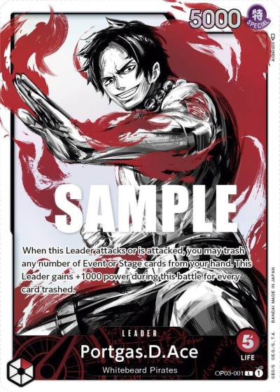 Portgas.D.Ace (Alternate Art) OP03-001 Pillars of Strength Card