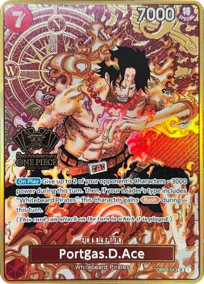 Portgas.D.Ace (One Piece Japanese Version 2nd Anniversary Set) OP02-013 One Piece Promotion Cards Card