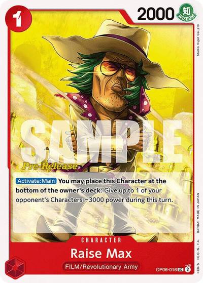 Raise Max OP06-016 Wings of the Captain Pre-Release Cards Card
