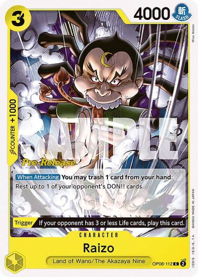 Raizo OP06-112 Wings of the Captain Pre-Release Cards Card