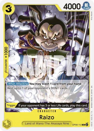 Raizo (Reprint) OP06-112 Starter Deck 28: GREEN/YELLOW Yamato Card
