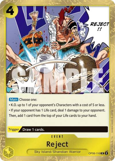 Reject OP06-116 Wings of the Captain Card