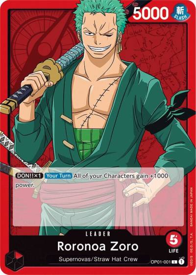 Roronoa Zoro (001) OP01-001 Romance Dawn Card
