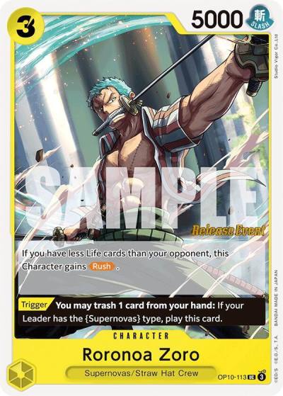 Roronoa Zoro (113) OP10-113 Royal Blood Release Event Cards Card