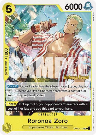 Roronoa Zoro (113) OP12-113 Legacy of the Master Release Event Cards Card