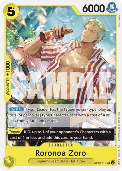Roronoa Zoro (113) OP12-113 Legacy of the Master Card