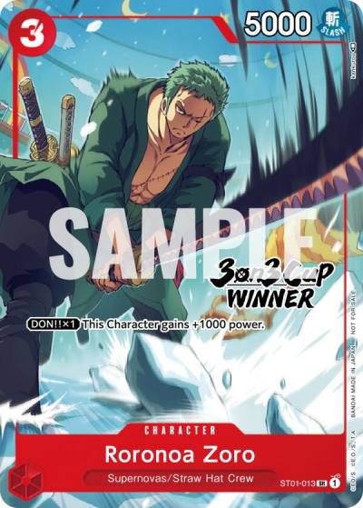Roronoa Zoro (3-on-3 Cup) [Winner] ST01-013 One Piece Promotion Cards Card
