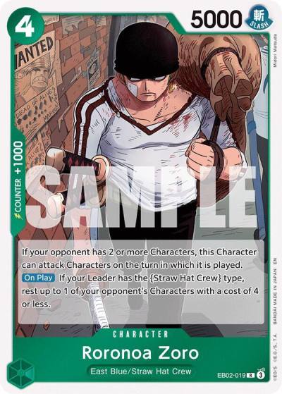 Roronoa Zoro EB02-019 Extra Booster: Anime 25th Collection Card