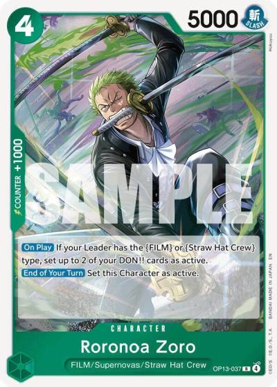 Roronoa Zoro OP13-037 Carrying On His Will Card