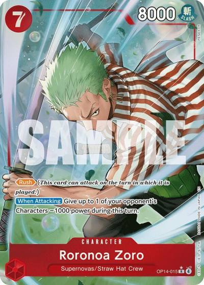 Roronoa Zoro - OP14-015 (Alternate Art) OP14-015 The Azure Sea's Seven Card