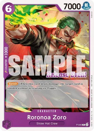Roronoa Zoro (ST15 - ST20 Release Event Pack) P-045 One Piece Promotion Cards Card
