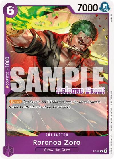Roronoa Zoro (ST15 - ST20 Release Event Winner Pack) P-045 One Piece Promotion Cards Card