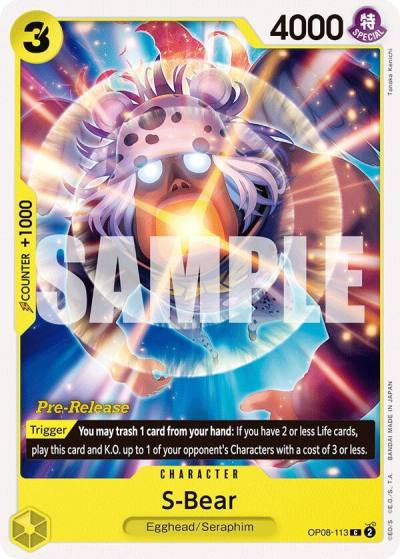 S-Bear OP08-113 Two Legends Pre-Release Cards Card