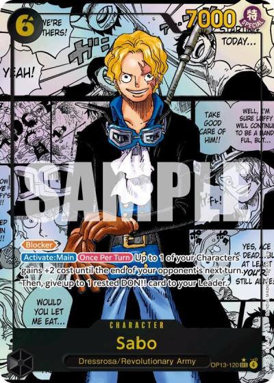 Sabo (120) (Super Alternate Art) OP13-120 Carrying On His Will Card